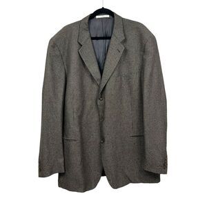 Joseph Abboud Mens Sport Coat Blazer Silk‎ Wool Super 100's Houndstooth Size 48L